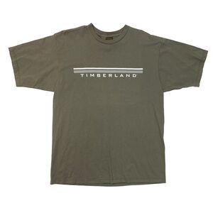 Vintage Timberland T Shirt Mens L Large Ivy Green Cotton Short Sleeve Made USA